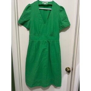 BODEN DOUBLE CLOTH KELLY GREEN COTTON DRESS 8long nwot